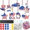 36 Sets 4th of July Suncatcher Craft Kit, Paint Your Own Patriotic Window Hanging Ornaments, American Flag DIY Arts and Crafts for Kids, Independence Day Classroom Party Activities